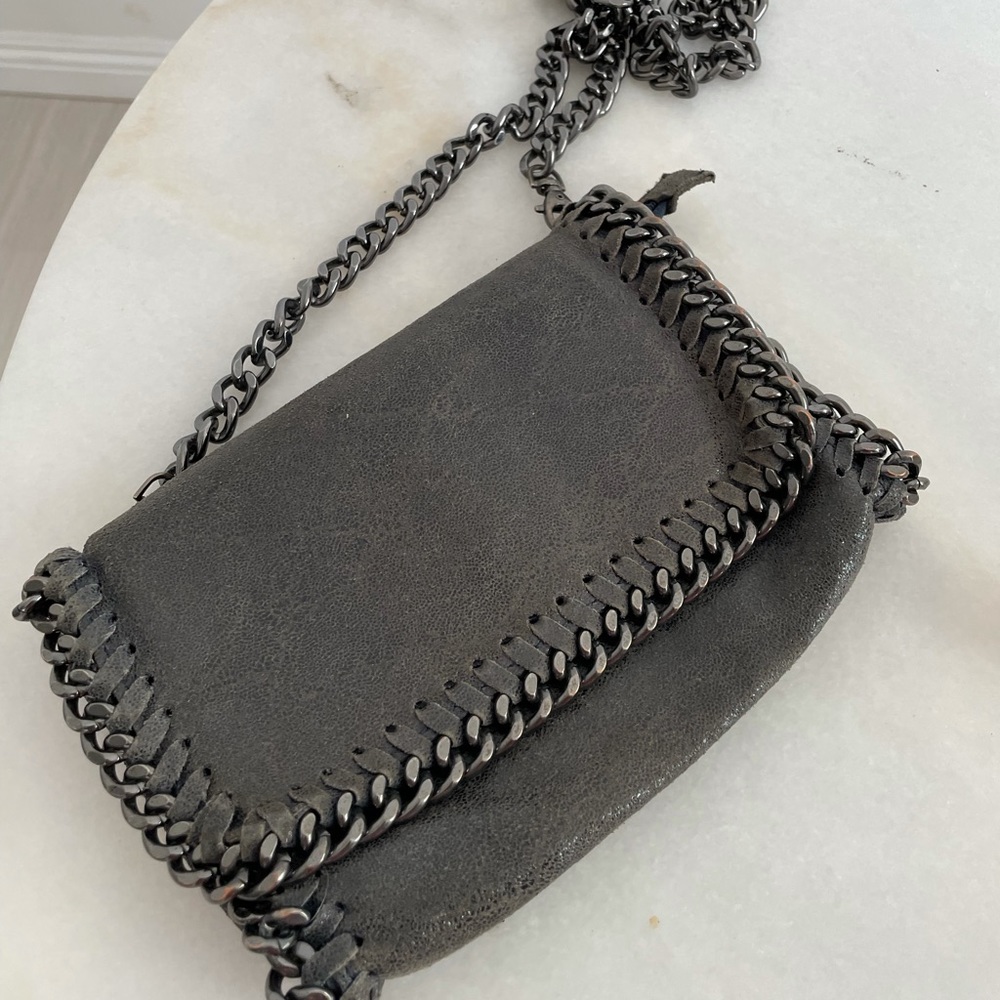 Falabella inspired chain leather crossbody